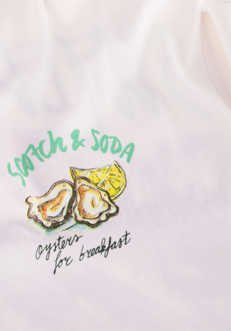 SCOTCH & SODA witte scotch & soda t-shirt front back artwork t-shirt