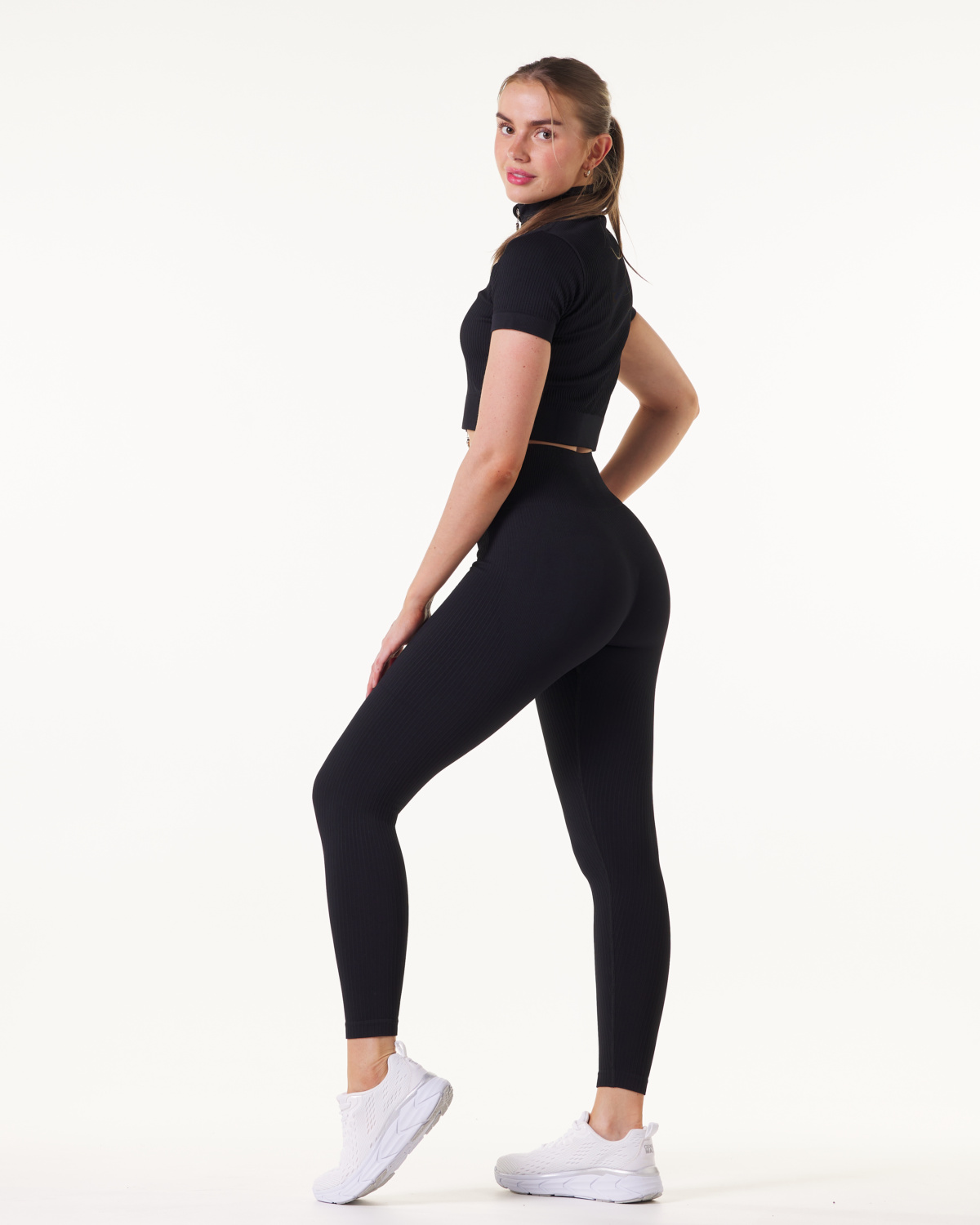 Bumpro Perfect Wide Rib Scrunch Tights Black