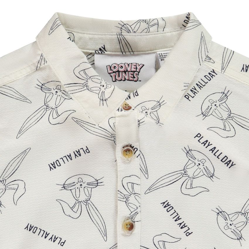 Chemise imprimé Bugs Bunny Looney Tunes pour bébé garçon - Ecru