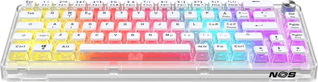 NOS C450 Mini Pudding65 tastatur (gennemsigtig, hvide taster)
