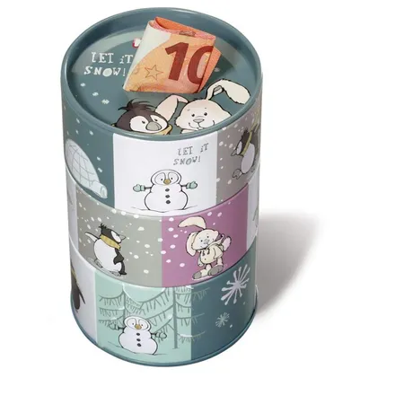 NICI Winter 2015 Spardose mit Pinguin und Schneehase, 8,5 x 14cm