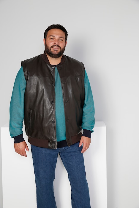 Boston Park Leder-Weste, Bauchfit, echtes Leder, bis 82