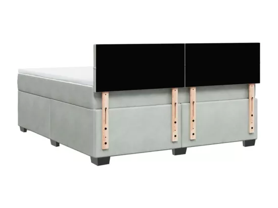 Sommier à lattes de lit et matelas Gris clair 180x200cm Velours