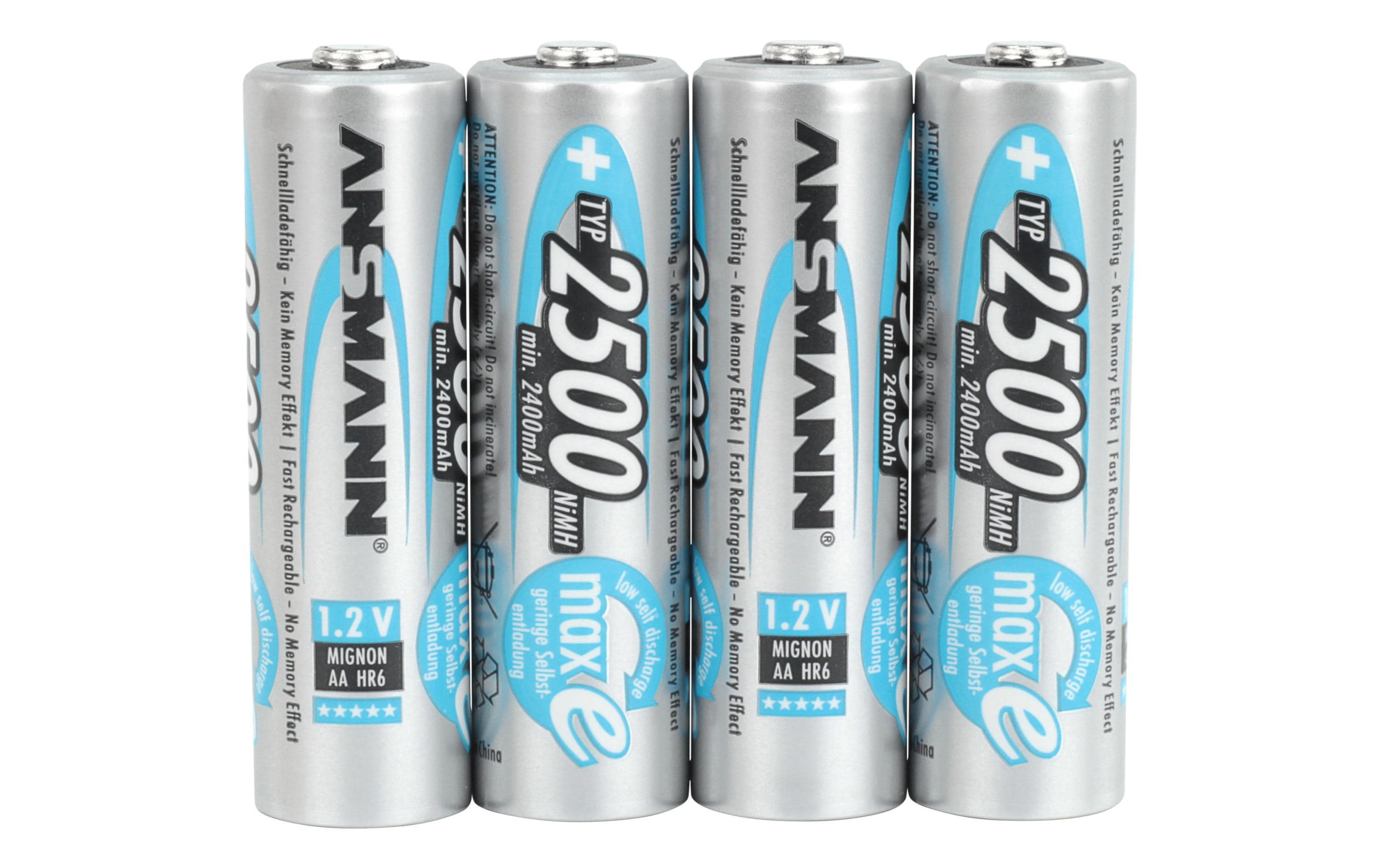 Akku Typ 2500 NiMH AA 2500 mAh, 4 StückAA-Akkus im 4er-Pack