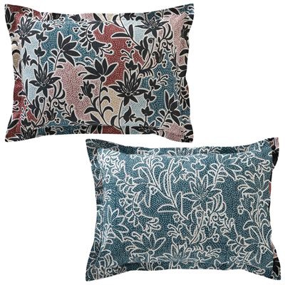 Linge de lit motif fleurs noires - BECQUET CRÉATION