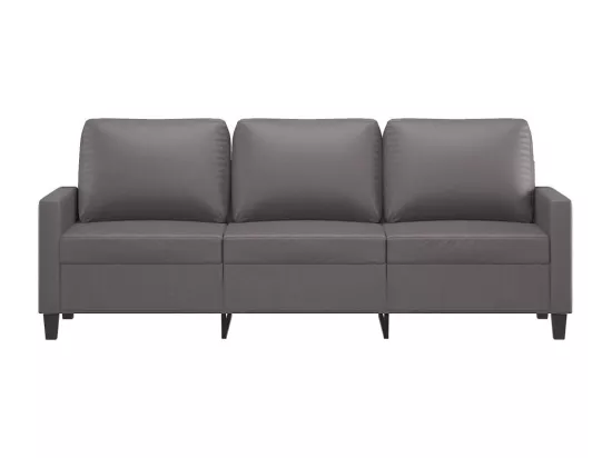 Canapé à 3 places Gris 180 cm Similicuir