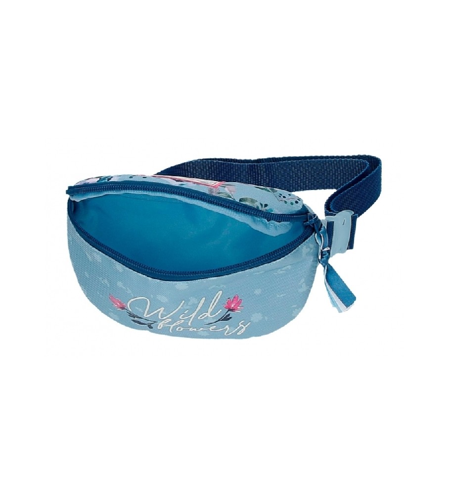 Bolsa de cintura Movem Wild Flowers Azul - 27x11x6,5cm -
