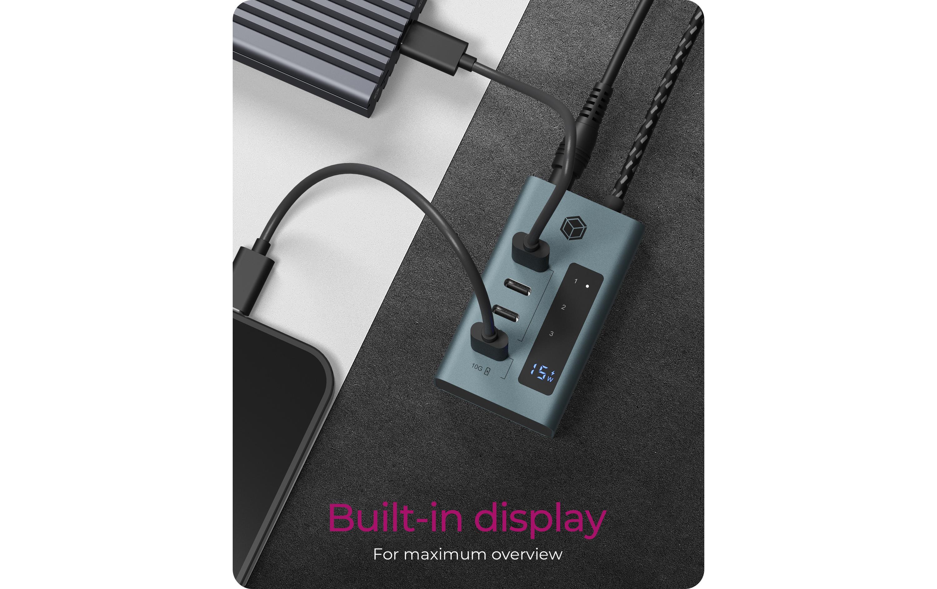 USB-Hub 4-Port Hub IB-HUB1454-C314-Port USB Type-C HUB aus hochwertigem Aluminium