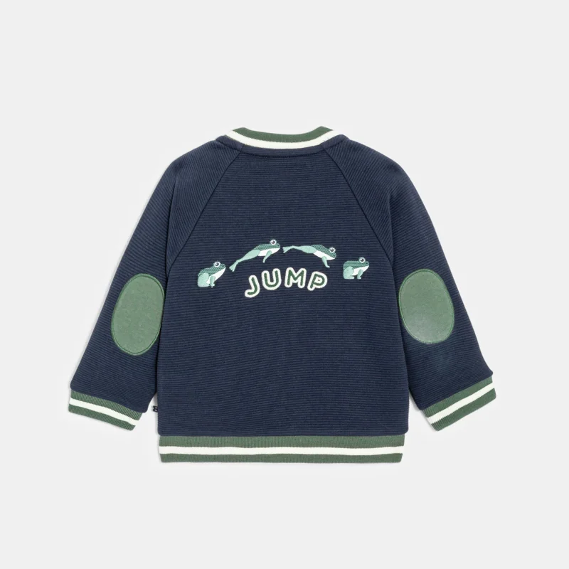 Gilet zippé molleton coton fantaisie bleu bébé garçon Bleu