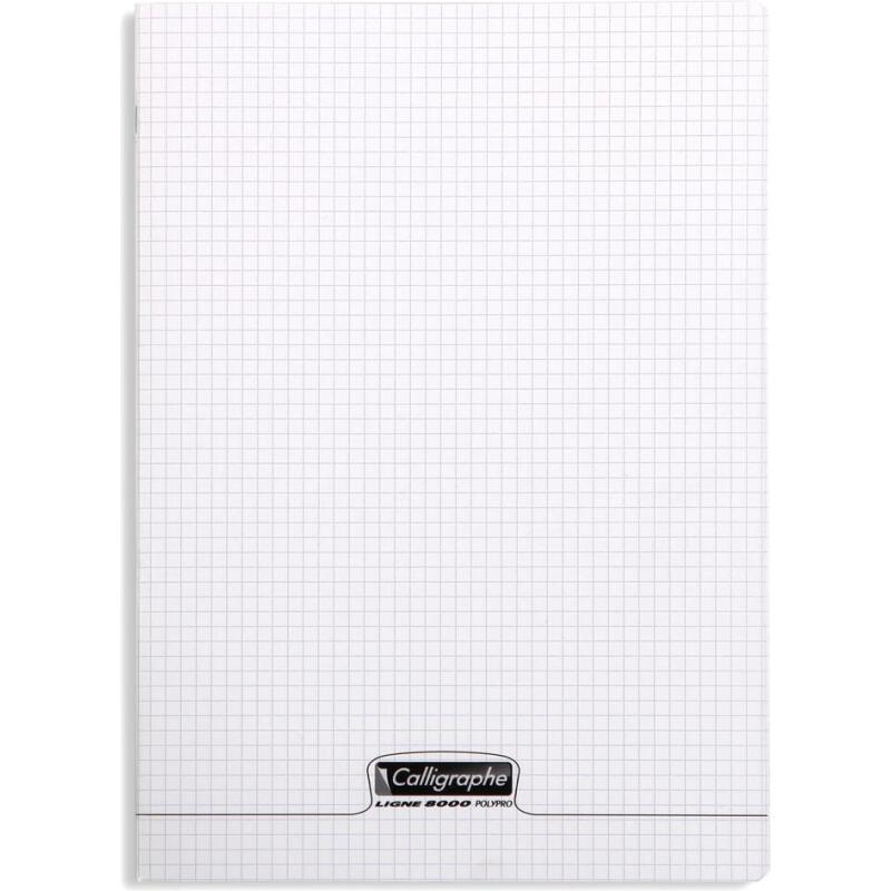 Cahier piqué 8000 POLYPRO A4 96 pages petits carreaux 90 g - Incolore