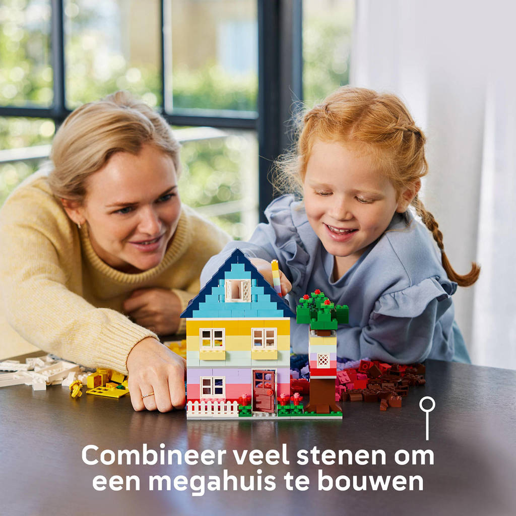 Prachtige , kleurrijke set !Creatieve huizen Bouw- en Speelset met Bouwstenen voor Jongens en Meisjes 11035