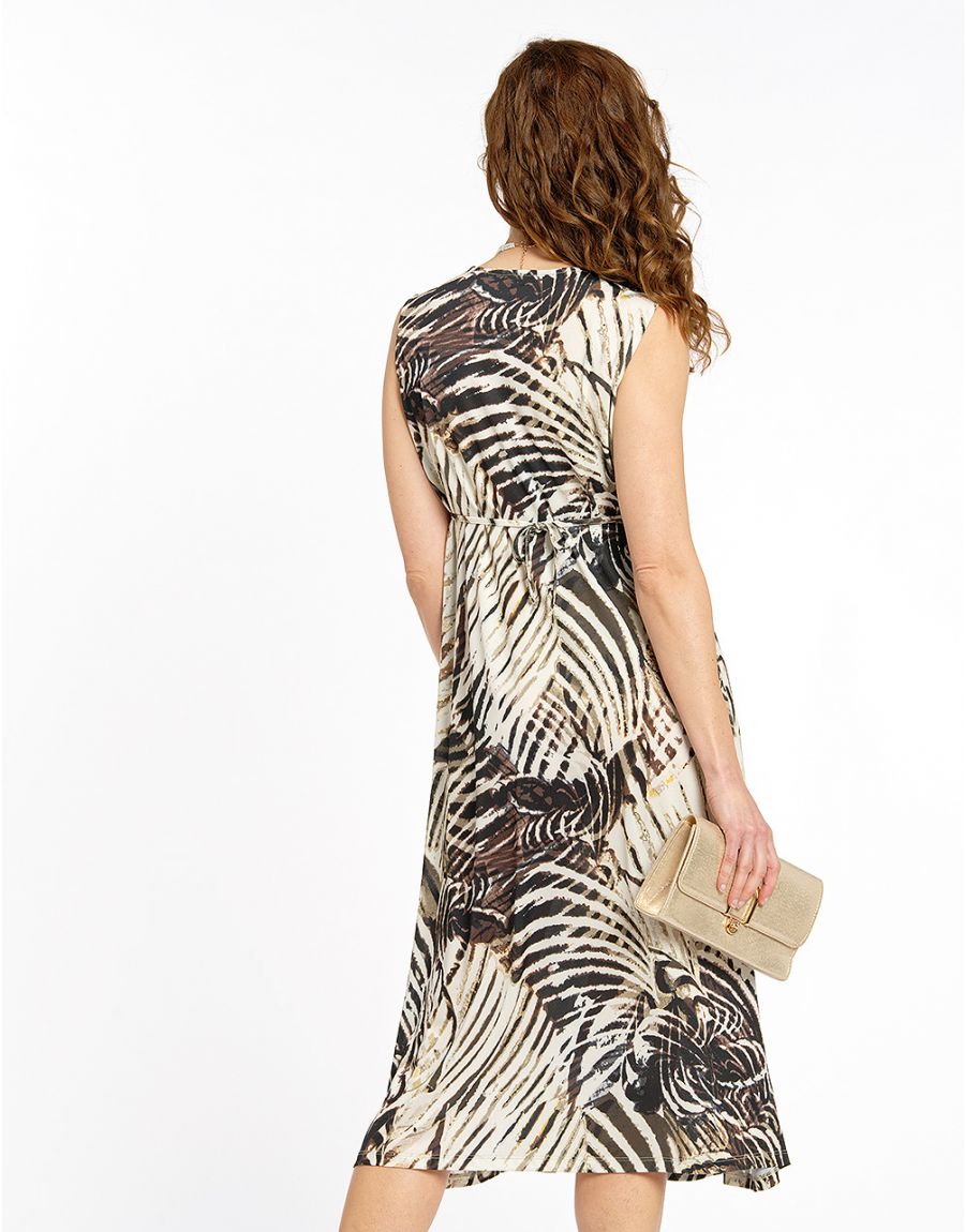 Robe longue verte marron