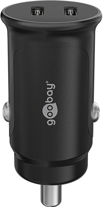 Goobay - 30W Dual USB-C PD Auto Snellader - Zwart - Kunststof