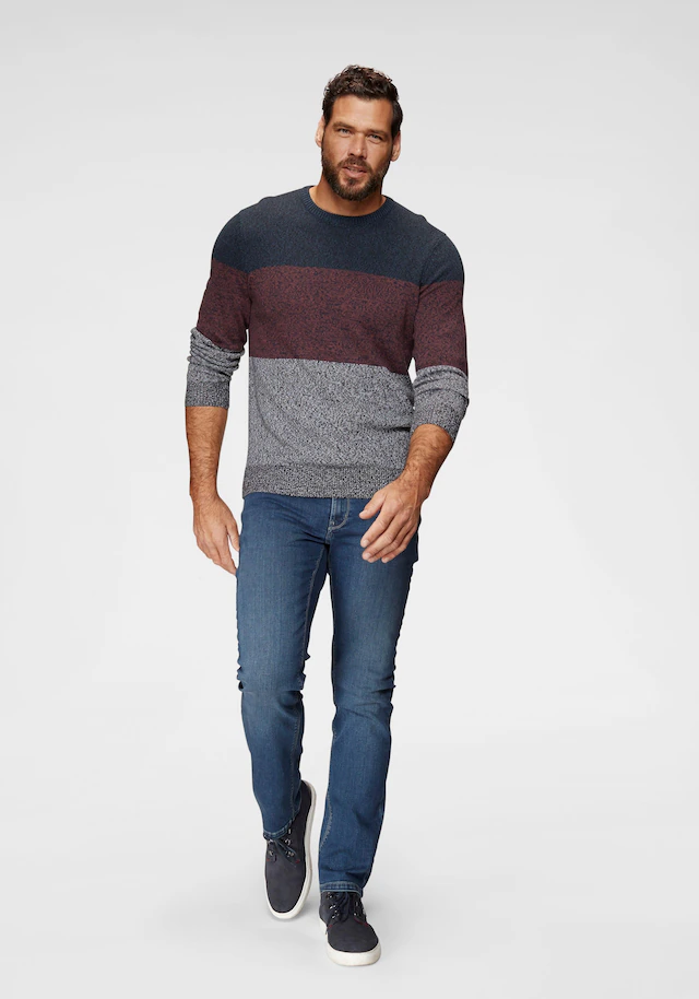 Man's World Rundhalspullover »Bis Grösse 5 XL« mehrfarbig