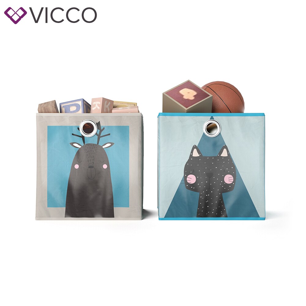 VICCO 2er Set Faltbox 30x30 cm Kinder Faltkiste Aufbewahrungsbox Regalkorb