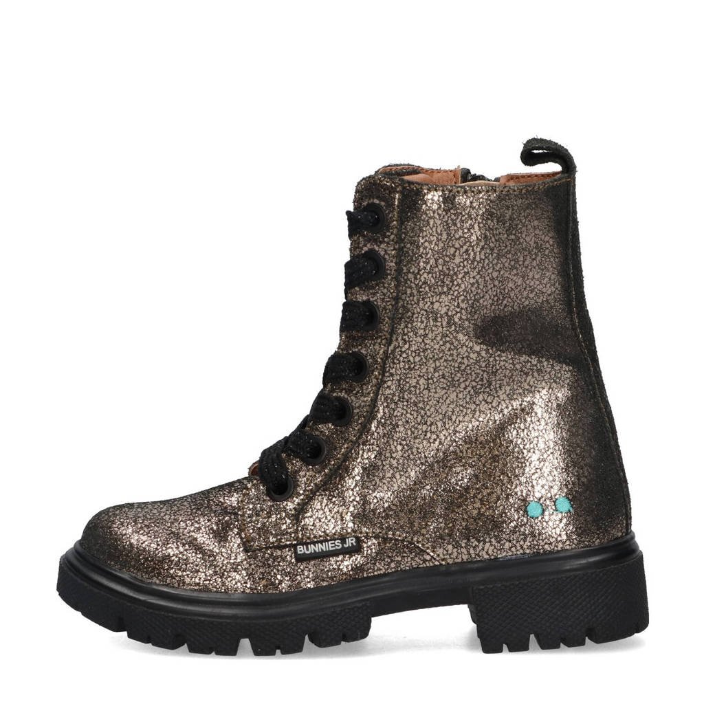 BunniesJR Saar Sterkleren veterboots met glitters brons