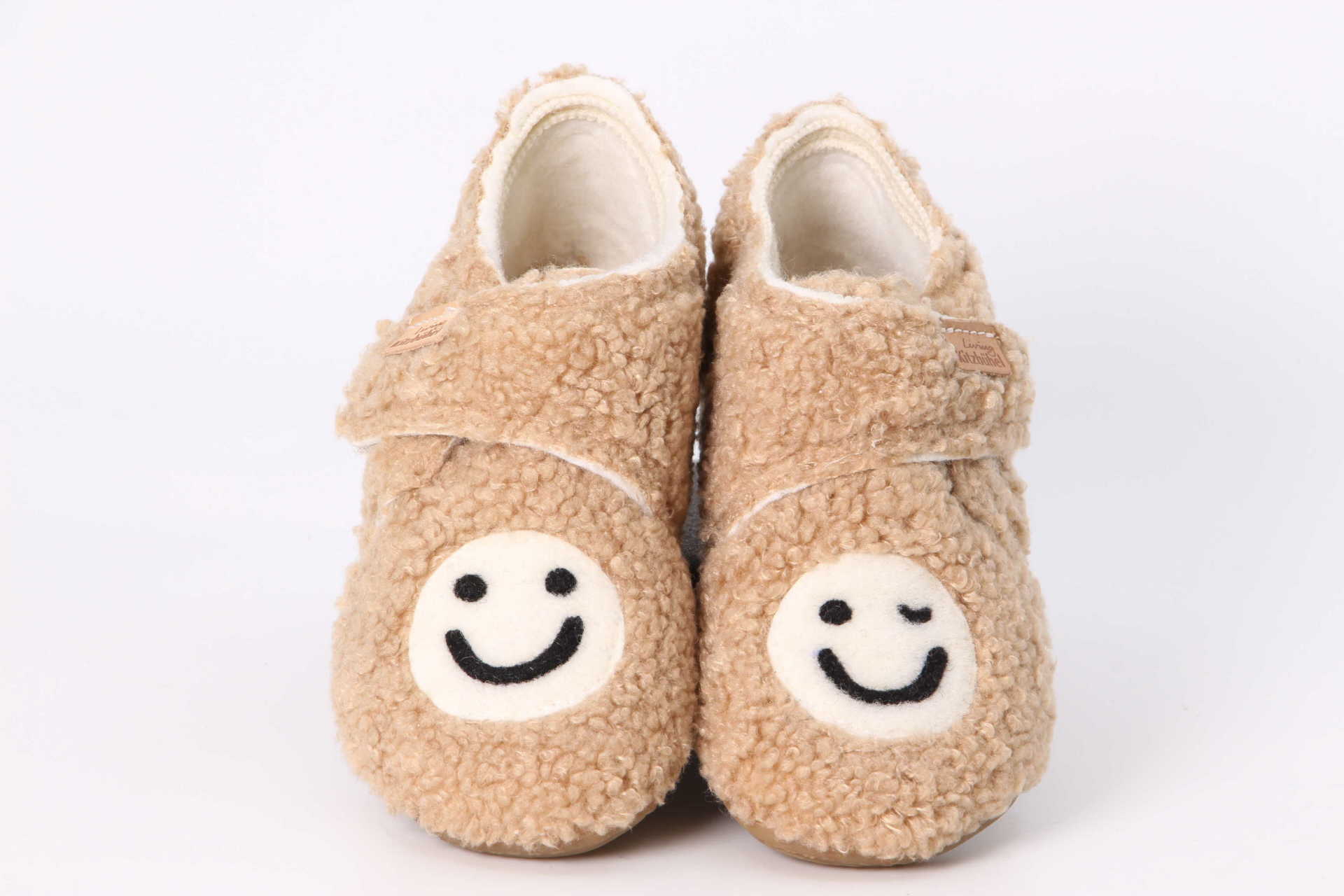 Filzfinken Smiley camel
