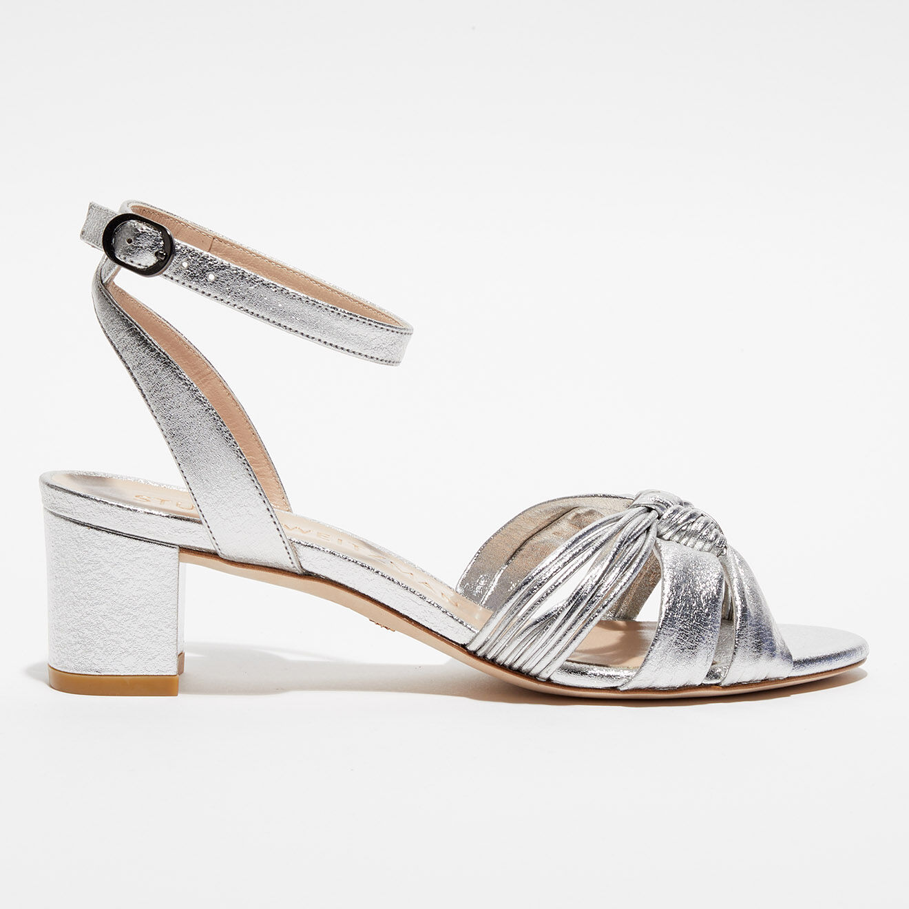 Stuart Weitzman Sandales en Cuir Elvita 50 argentées - Talon 5 cm