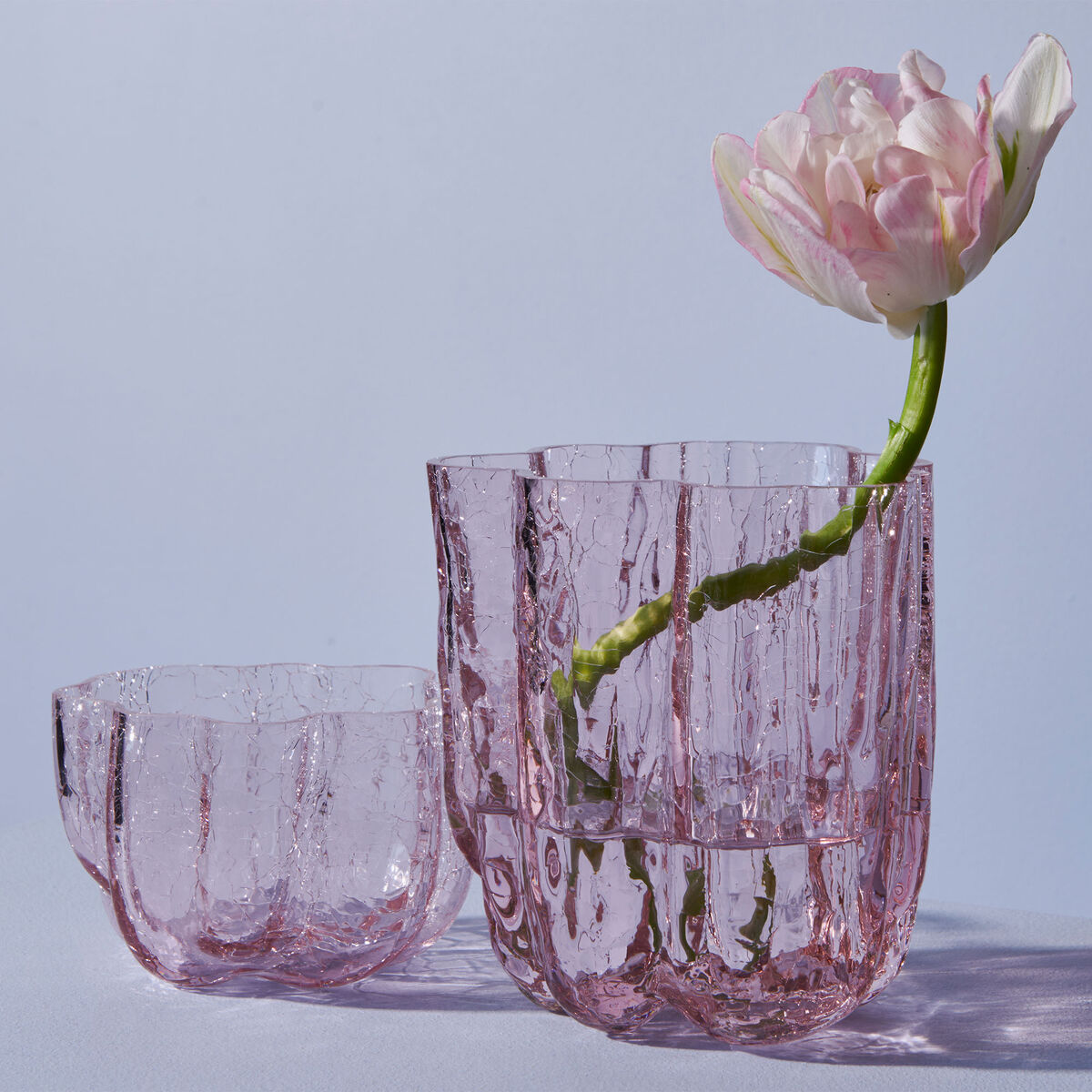 Crackle telysholder 5,8 cm, rosa