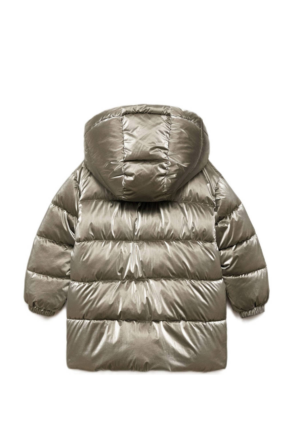 Mango Kids gewatteerde jas zilver