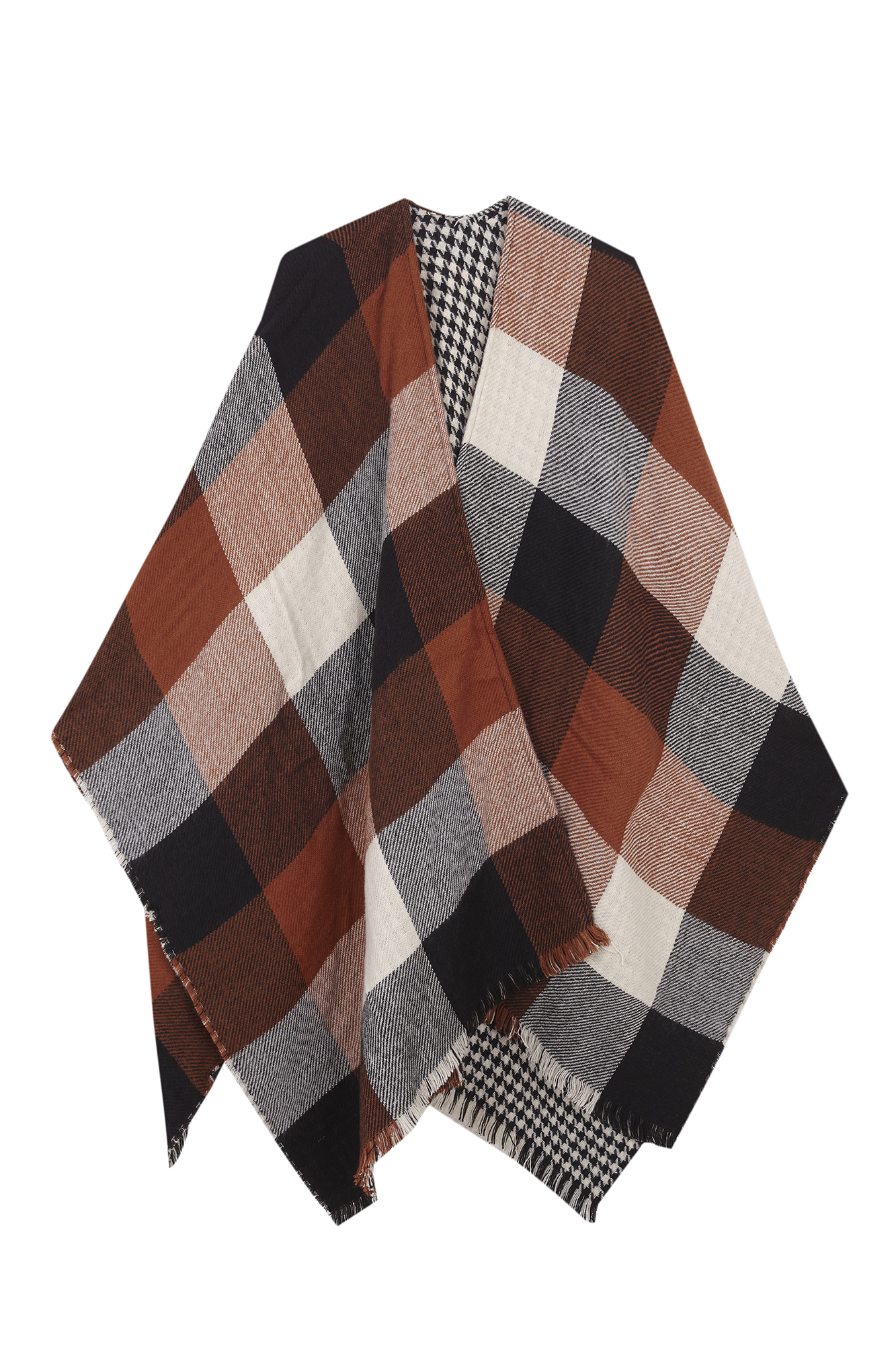 Poncho estampado reversível