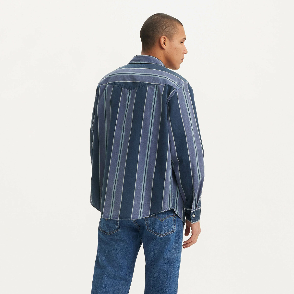 Camisa folgada Levi's em sarja listrada