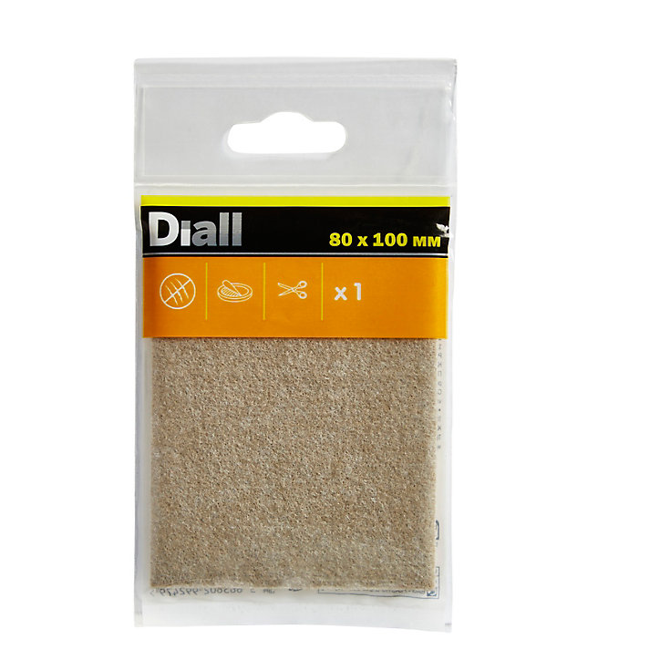 Patin en feutre auto-adhésifs Diall 80 x 100 mm x 1, beige
