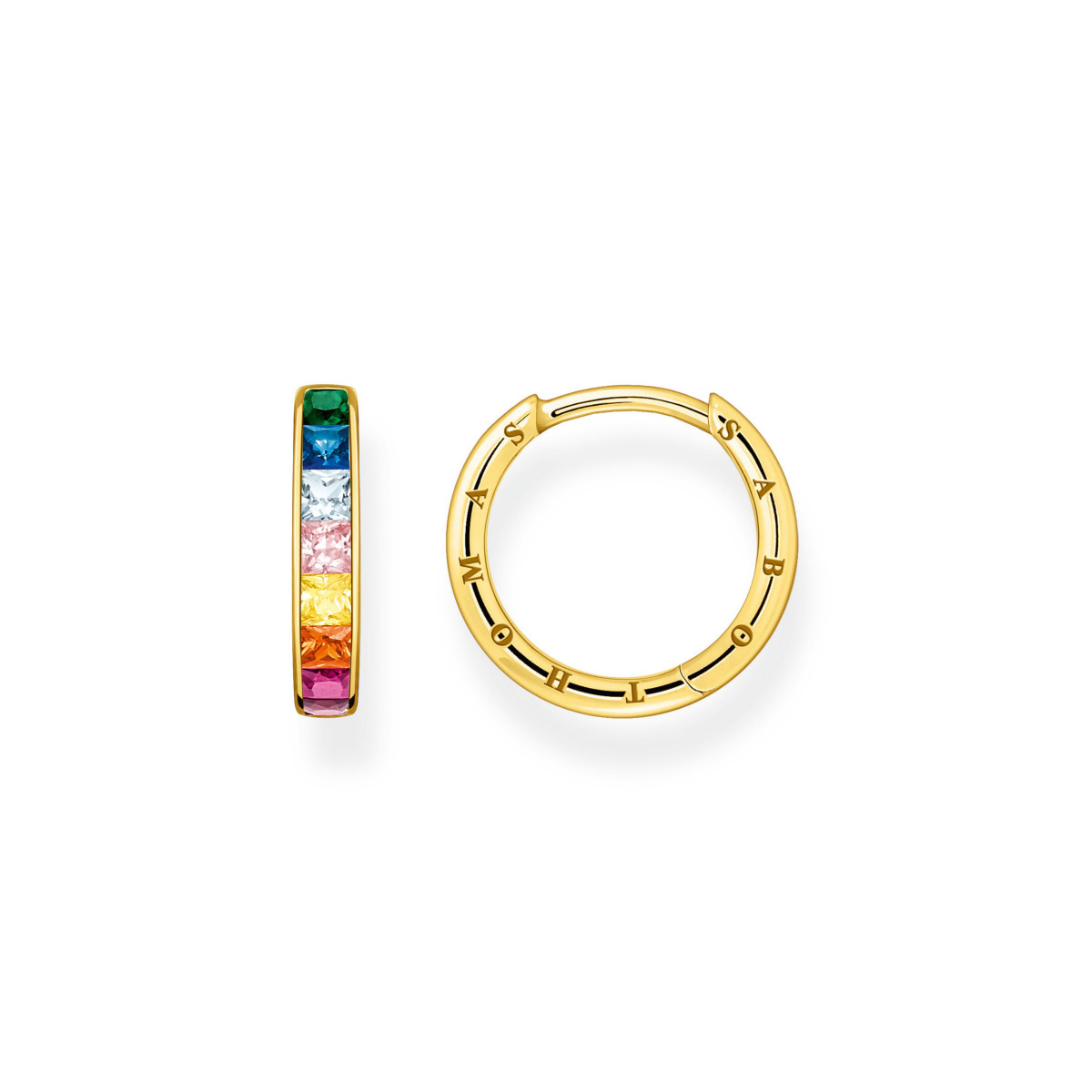 Créoles THOMAS SABO argent 925 doré zirconias multicolores