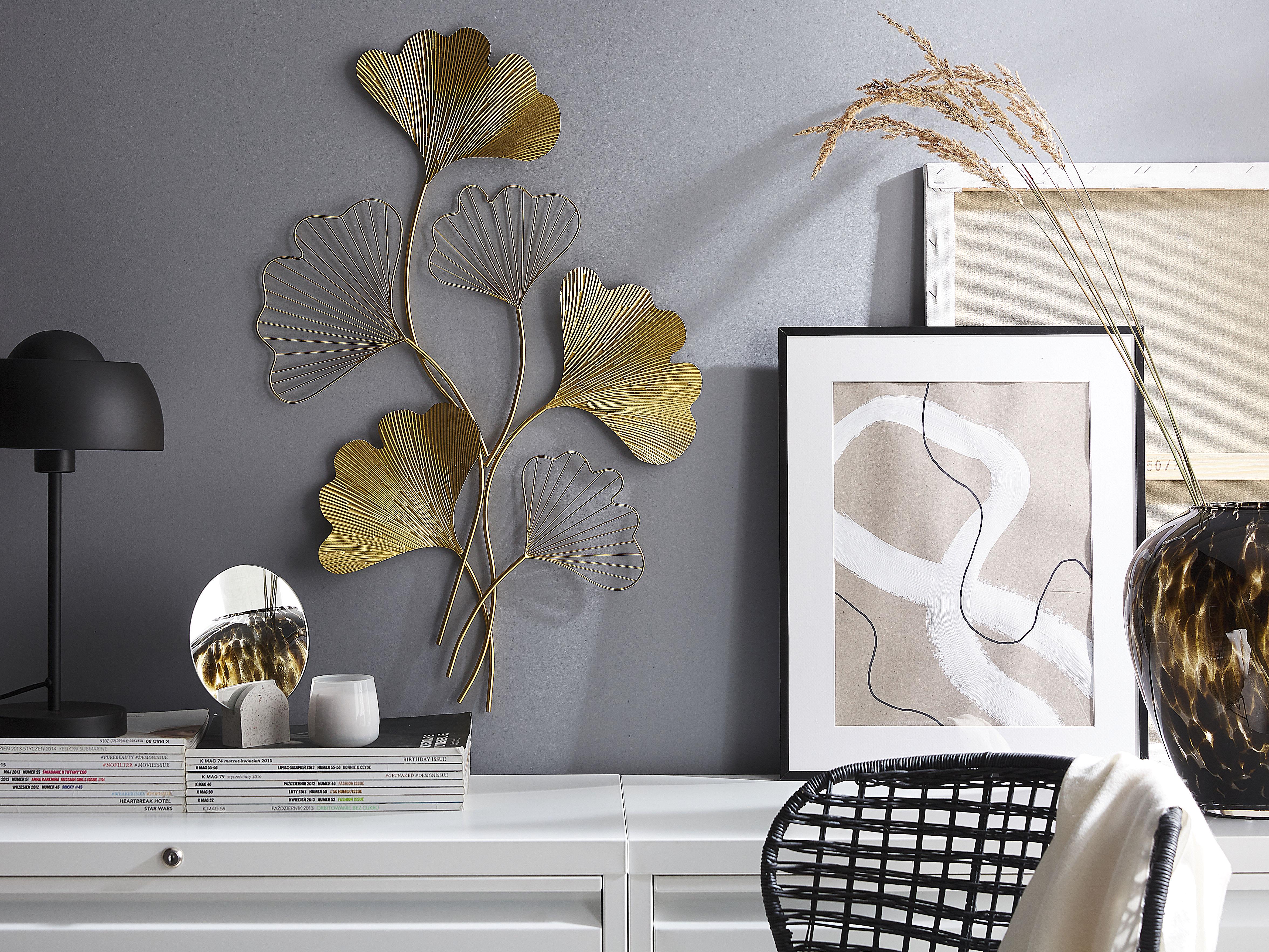 Wanddecoratie Bloem INDIUM Metaal 79 cm Goud