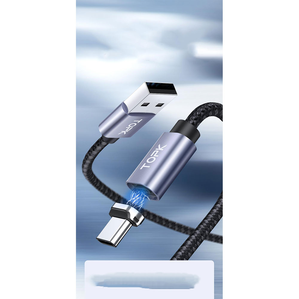 (1m) 3in1 Magnetisches Dual Color USB A Ladekabel Nylon Geflecht - Apple Lightning / Micro USB / USB C - Dunkelgrau / Schwarz