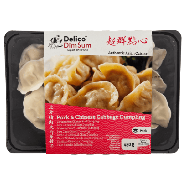 Delico Food Bevroren Chinese Kool en Varkensvlees Dumplings 25st 450g