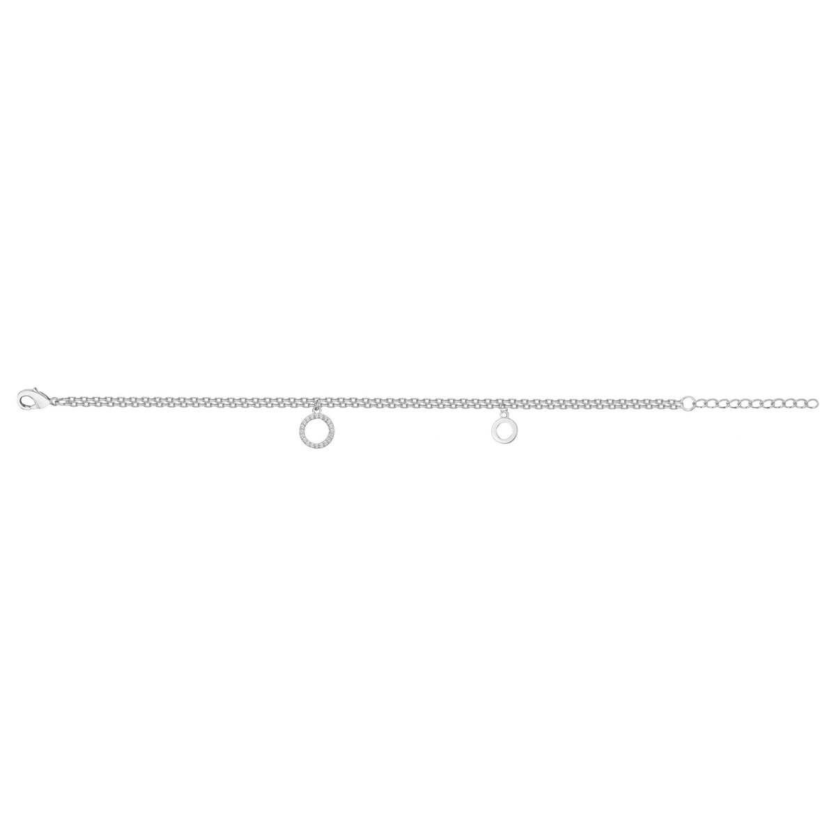 Bracelet souple multi-motifs en Argent avec oxyde de zirconium blanc