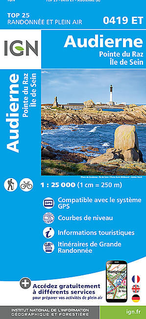 IGN - TOP 25 0419 ET AUDIERNE POINTE DU RAZ 1 25 000