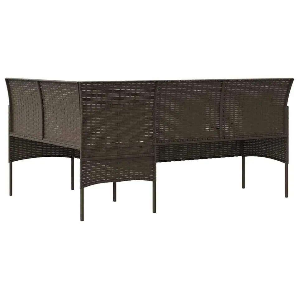 vidaXL - Tuinset - Bruin - Poly rattan - 5 stuks - Met kussens