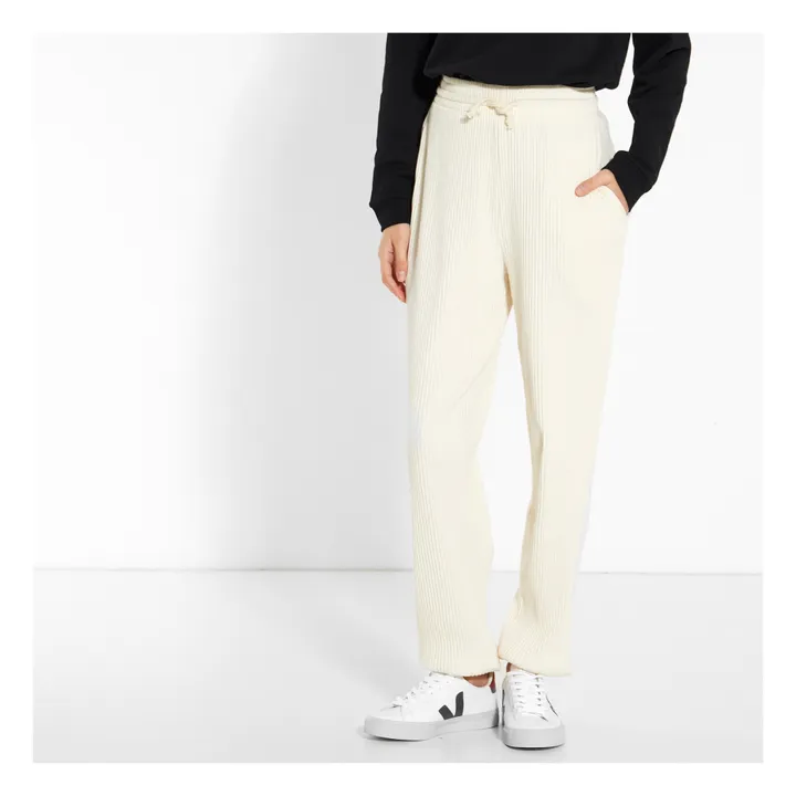 Baserange Jogger Côtelé Coton Bio | Blanc cassé
