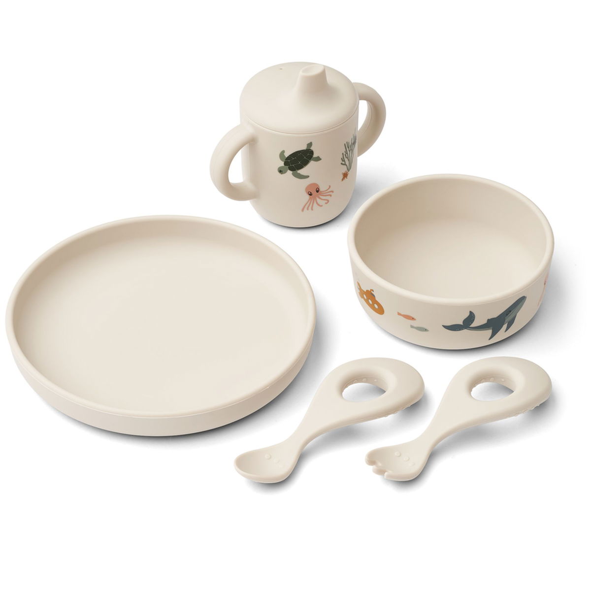 LIEWOODLIEWOOD   Ryle Babygeschirrset mit Print Sea creature sandy