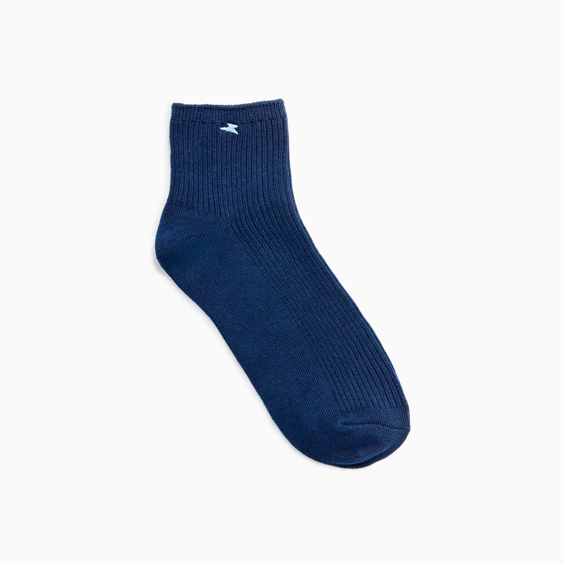 Chaussettes-Chaussettes courtes Amy bleu marine côtelées