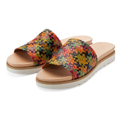 Damen-Flechtpantolette, Multicolor