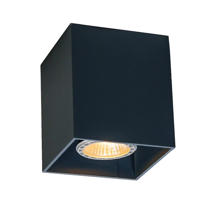 Moderne opbouwspot zwart GU10 50mm - Qubo