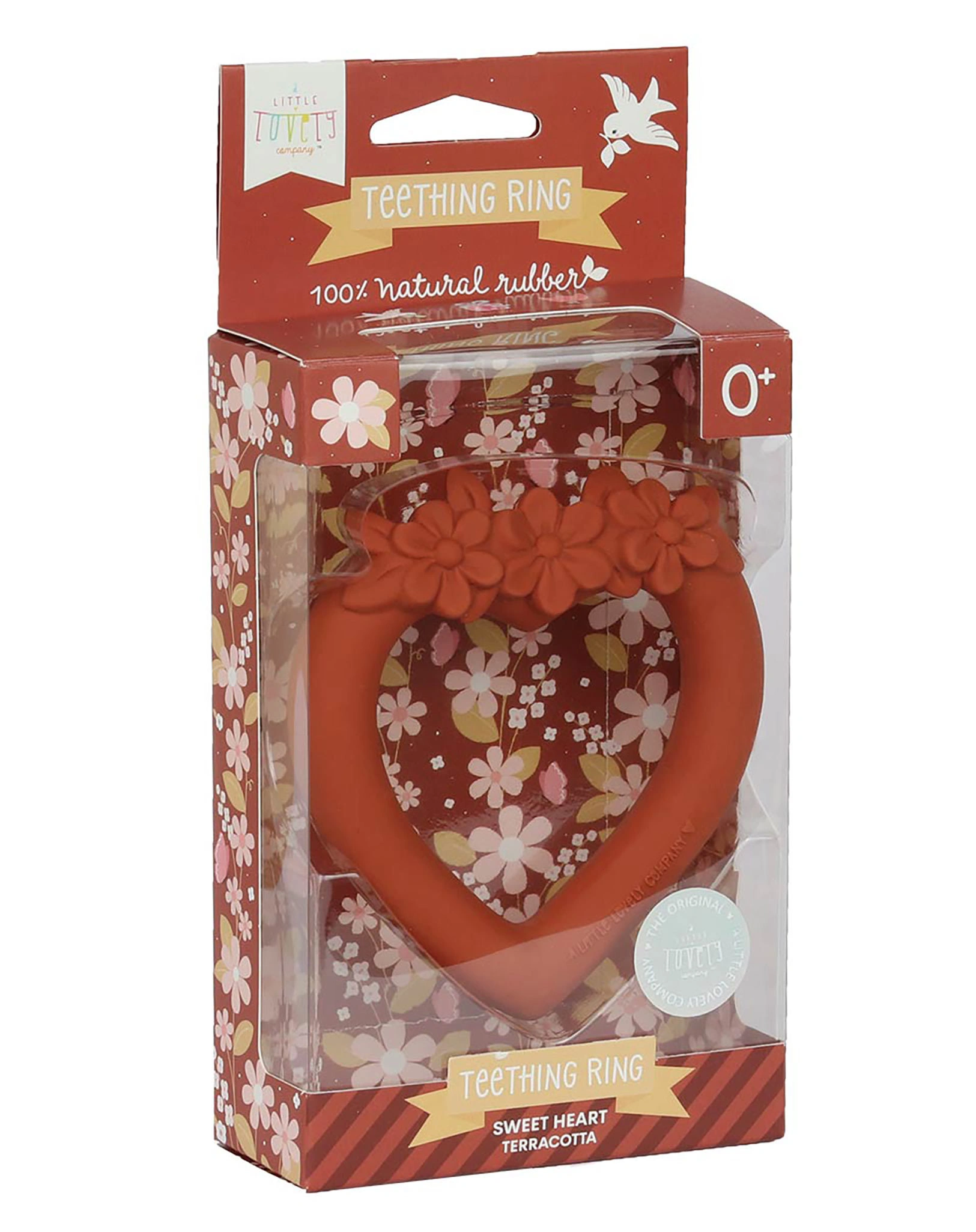 Beißring SWEET HEART in terracotta
