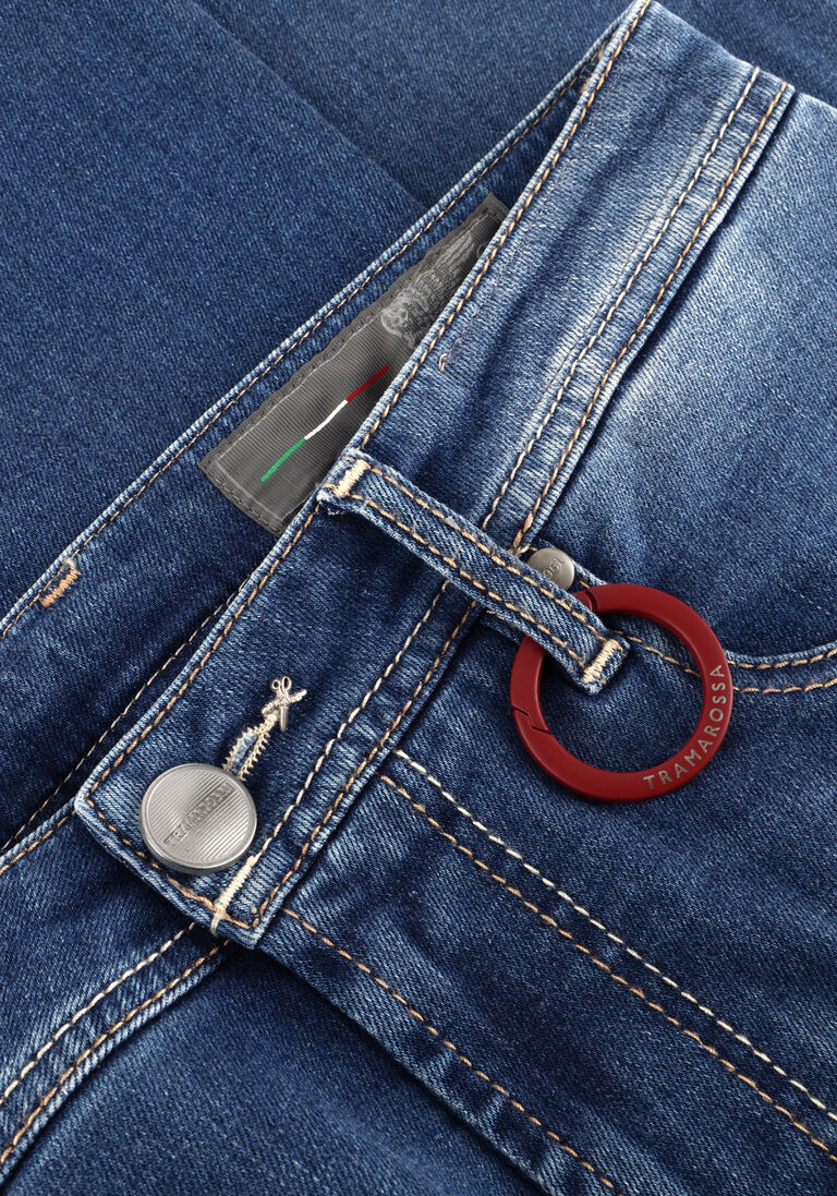 donkerblauwe tramarossa slim fit jeans michelangelo
