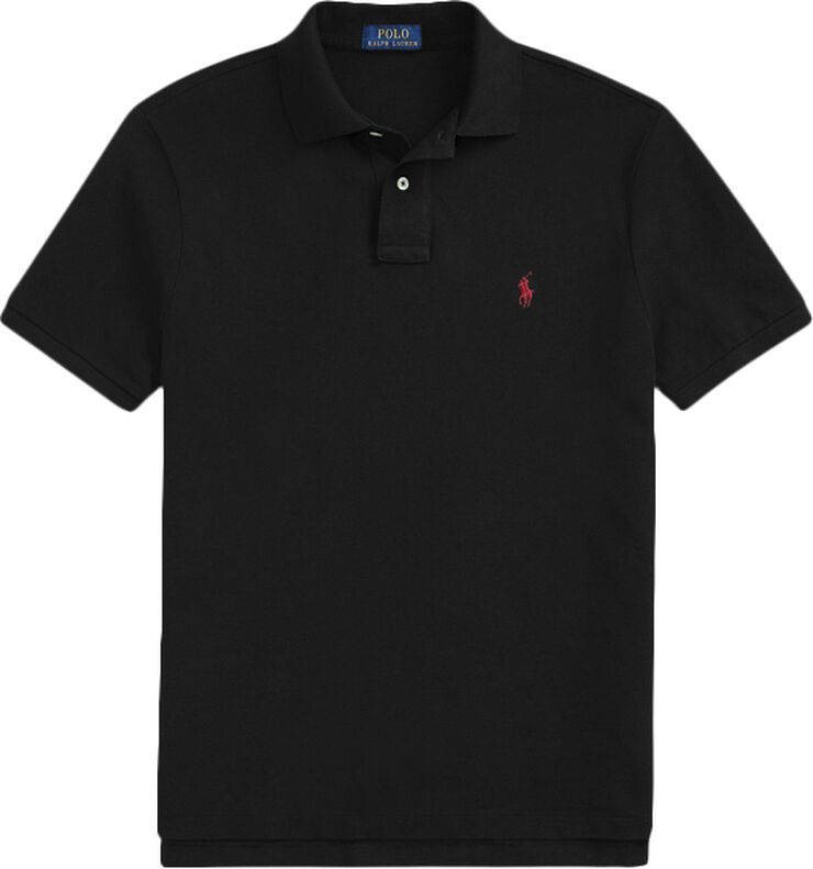 Polo Ralph Lauren Custom Slim Fit Mesh Polo Sort/rød