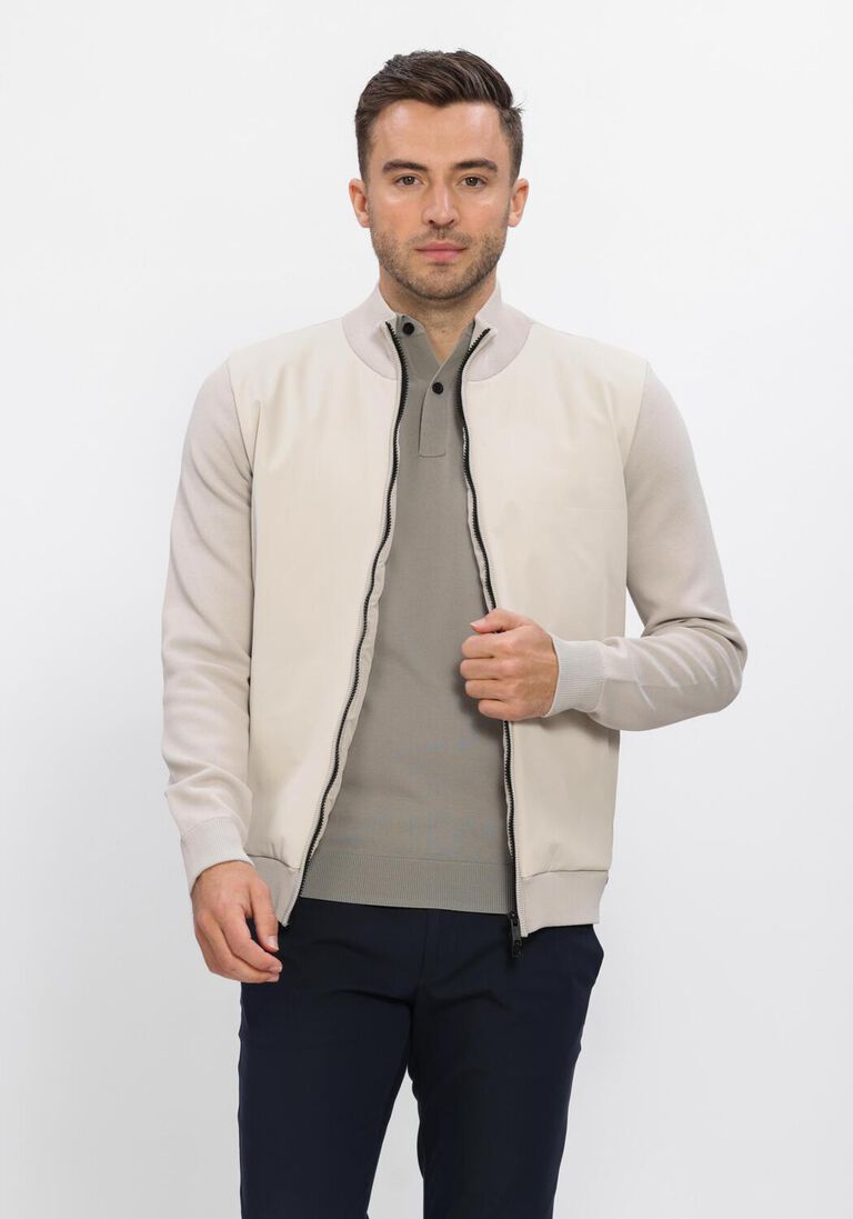 beige genti vest jacket zip ls