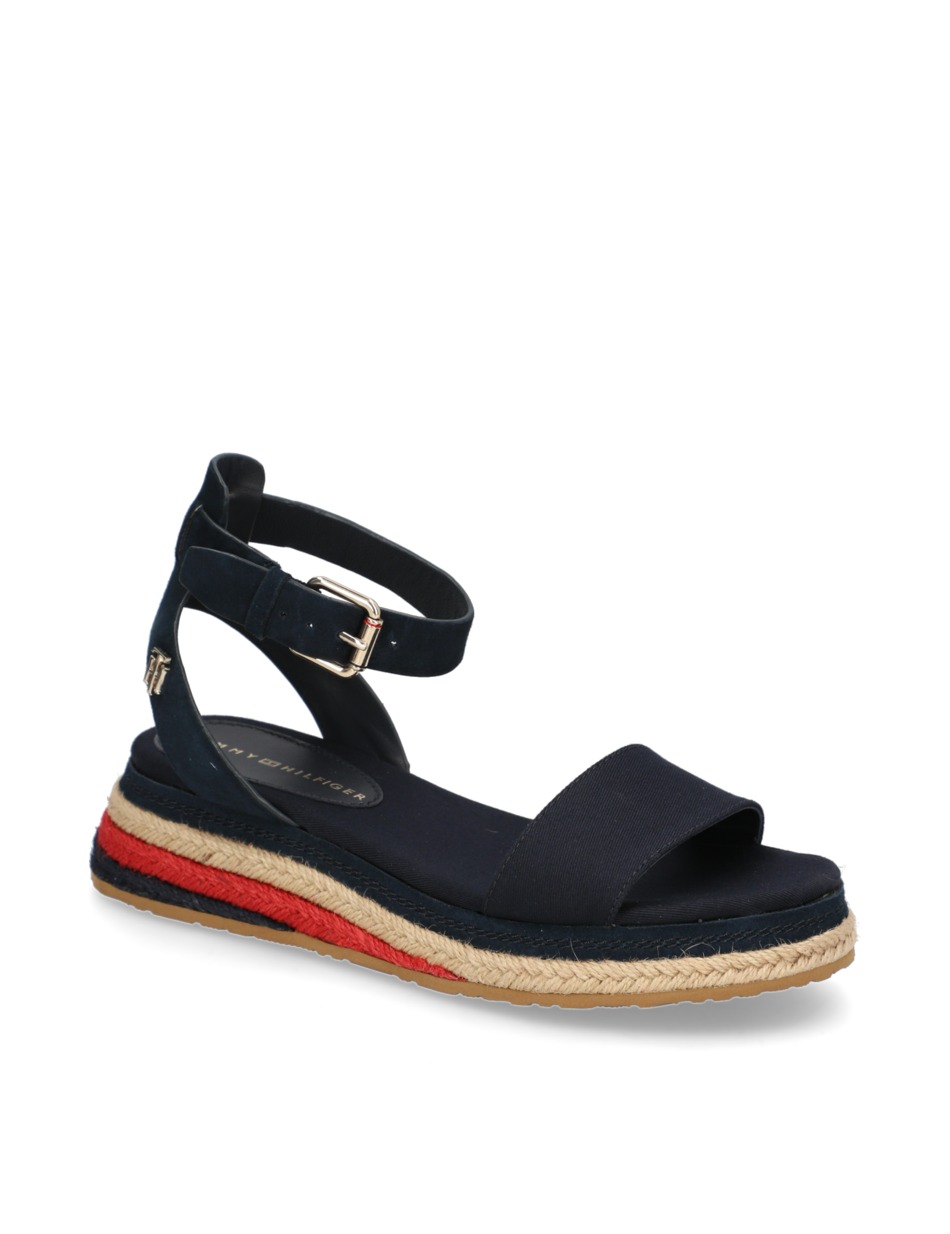 COLORED ROPE LOW WEDGE SANDAL