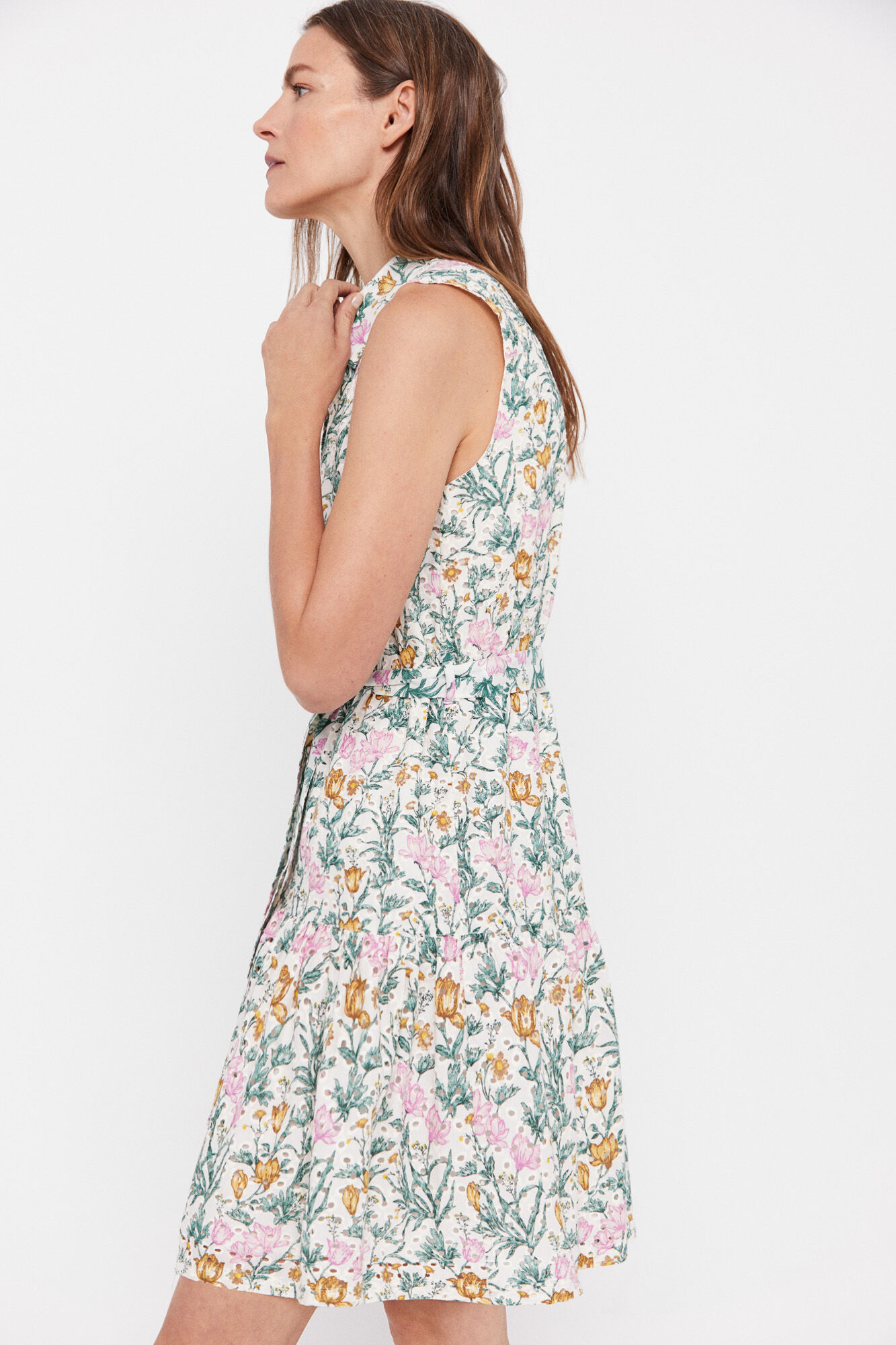 Vestido camisa Schiffly - Estampa branca