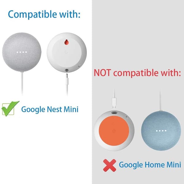 Veggfeste / henger for Google Nest Mini Gen 2 White