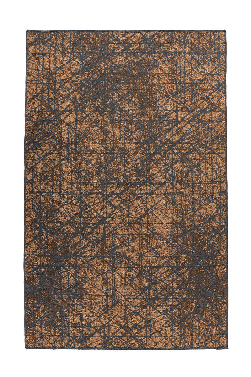 Flachgewebeteppich KALEVI 200 - gelb - mit 3D-Struktur - 80x150 cm