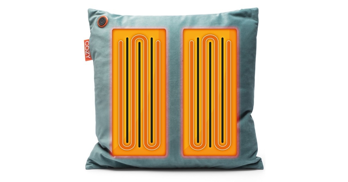 CozyUna Velvet 45 x 45 cm draadloos warmtekussen  (Blauwgroen, Powerbank 5000 mAh)