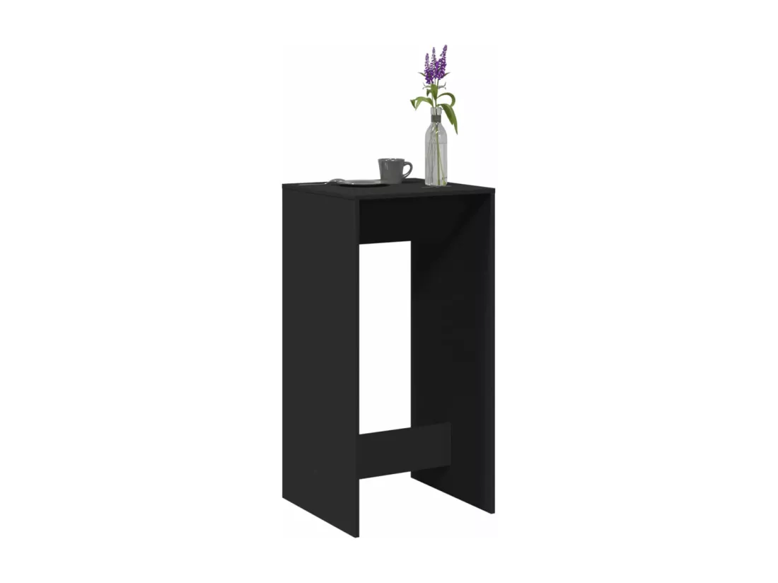 Table de bar noir 51x50x103,5 cm bois d'ingénierie