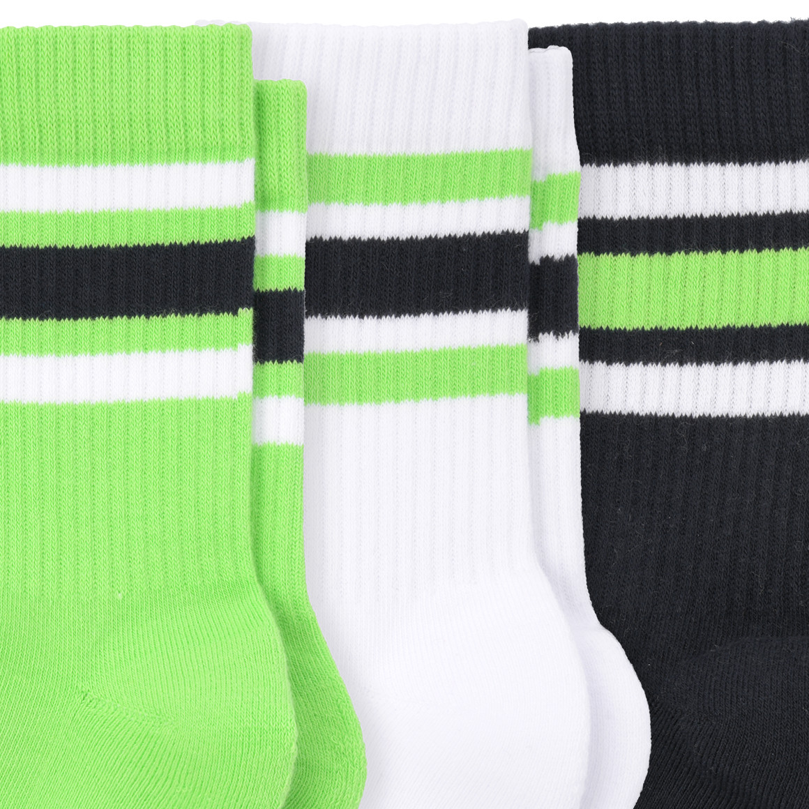 Topolino 3 Paar Jungen Sportsocken im Set dunkelblau / weiss / neongrün